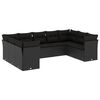 vidaXL Salon de jardin 9 pcs avec coussins noir r&eacute;sine tress&eacute;e