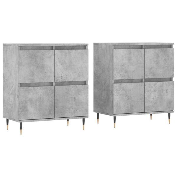 vidaXL Buffets 2 pcs gris b&eacute;ton bois d'ing&eacute;nierie