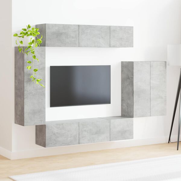 vidaXL Montage mural 6 pcs Gris b&eacute;ton