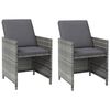 vidaXL Jeu de chaise et tabouret de jardin 4 pcs R&eacute;sine tress&eacute;e Gris