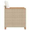 vidaXL Chaise de jardin avec coussins beige r&eacute;sine tress&eacute;e