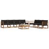 vidaXL Ensemble de canap&eacute;s d'ext&eacute;rieur 8 pcs Naturel et Noir