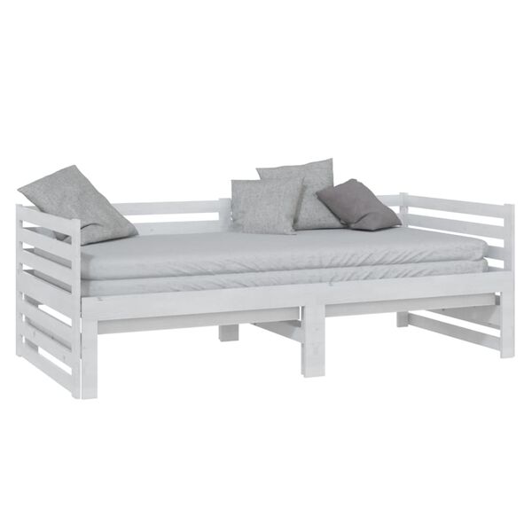 vidaXL Lit coulissant sans matelas blanc 2x(90x200) cm