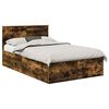 vidaXL Cadre de lit Ch&ecirc;ne fum&eacute; 135 x 190 cm Bois d'ing&eacute;nierie