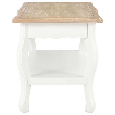 vidaXL Table basse Blanc et marron 87,5x42x44 cm Bois de pin massif