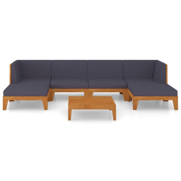 vidaXL Salon de jardin 7 pcs avec coussins Bois d'acacia solide