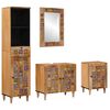 vidaXL Ensemble de mobilier de salle de bain avec tiroir 4 pcs Naturel
