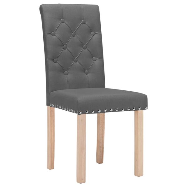 vidaXL Chaises &agrave; manger lot de 4 gris fonc&eacute; tissu