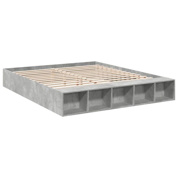 vidaXL Cadre de lit sans matelas gris b&eacute;ton 180x200 cm