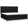 vidaXL Sommier &agrave; lattes de lit avec matelas Noir 200x200 cm Tissu