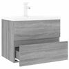 vidaXL Meuble lavabo avec bassin int&eacute;gr&eacute; Sonoma gris Bois d'ing&eacute;nierie