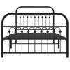 vidaXL Cadre de lit m&eacute;tal sans matelas avec pied de lit noir 100x190cm
