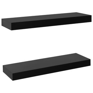 vidaXL &Eacute;tag&egrave;res murales flottantes 2 pcs Noir 40x20x3,8 cm