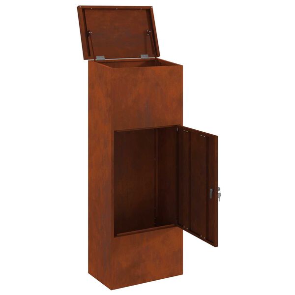 vidaXL Bo&icirc;te de d&eacute;p&ocirc;t de colis avec porte Rouill&eacute; 44,5 x 29 x 110,5 cm