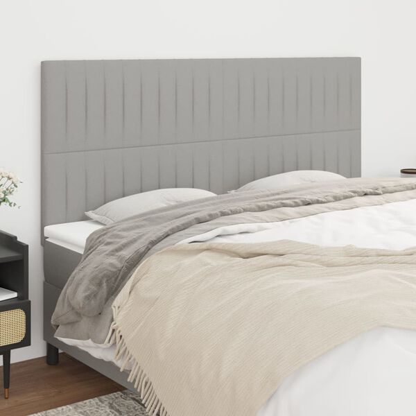 vidaXL Tête de lit Gris clair 160 x 5 x 118/128 cm Tissu
