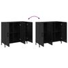 vidaXL Buffet Ch&ecirc;ne noir 90 x 34 x 80 cm Bois d'ing&eacute;nierie