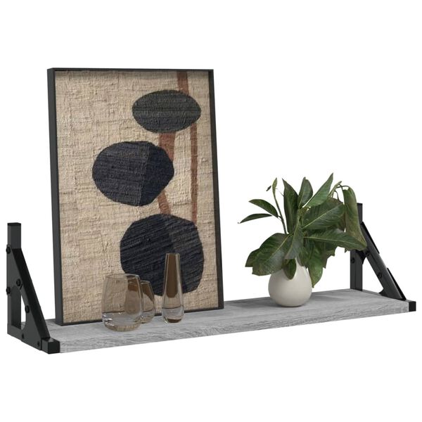 vidaXL &Eacute;tag&egrave;res murales 2 pcs sonoma gris 60x15x15,5 cm