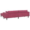 vidaXL Canap&eacute; avec coussin 3 pcs Bordeaux Velours