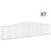 vidaXL Paniers &agrave; gabions arqu&eacute;s 7 pcs 400x30x80/100 cm Fer galvanis&eacute;