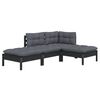 vidaXL Salon de jardin 4 pcs avec coussins bois de pin massif