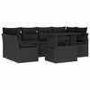 vidaXL Ensemble de canap&eacute; de jardin 7 pc Noir Poly rotin