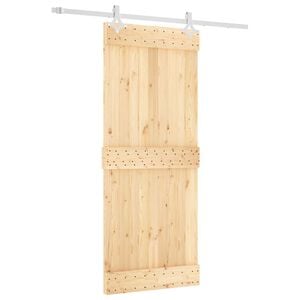 vidaXL Porte coulissante 85 x 210 cm Bois de pin massif (non trait&eacute;)