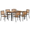 vidaXL Ensemble de salle &agrave; manger pour jardin 7 pcs Noir et Marron