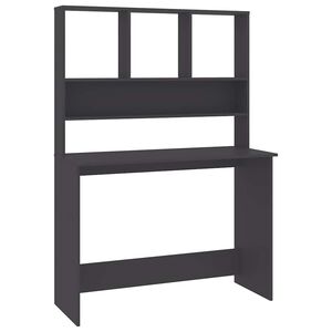 vidaXL Bureau avec &eacute;tag&egrave;res Gris 110x45x157 cm Bois d'ing&eacute;nierie
