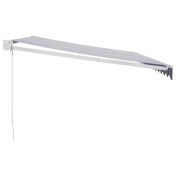 vidaXL Auvent r&eacute;tractable bleu et blanc 4,5x3 m tissu et aluminium