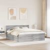 vidaXL Cadre de lit Gris Sonoma 200 x 200 cm Bois d'ing&eacute;nierie