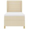 vidaXL Lit &agrave; ressorts avec matelas Cr&egrave;me 200 x 100 cm tissu