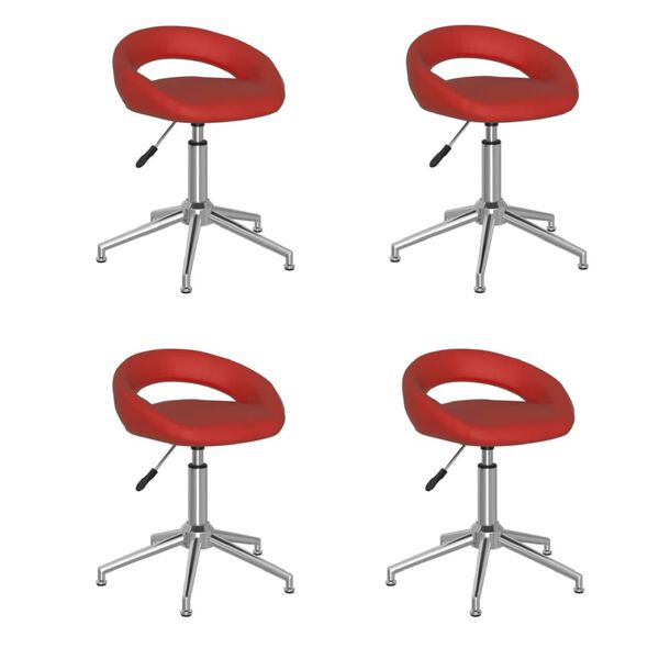 vidaXL Chaises pivotantes &agrave; manger lot de 4 bordeaux similicuir