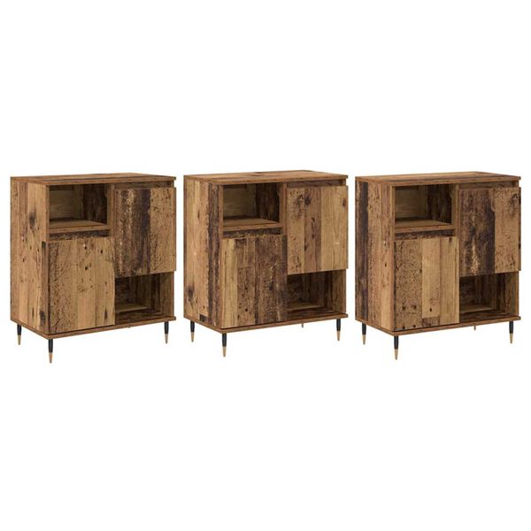 vidaXL Buffets 3 pcs Bois ancien 180 x 35 x 70 cm Bois d'ing&eacute;nierie