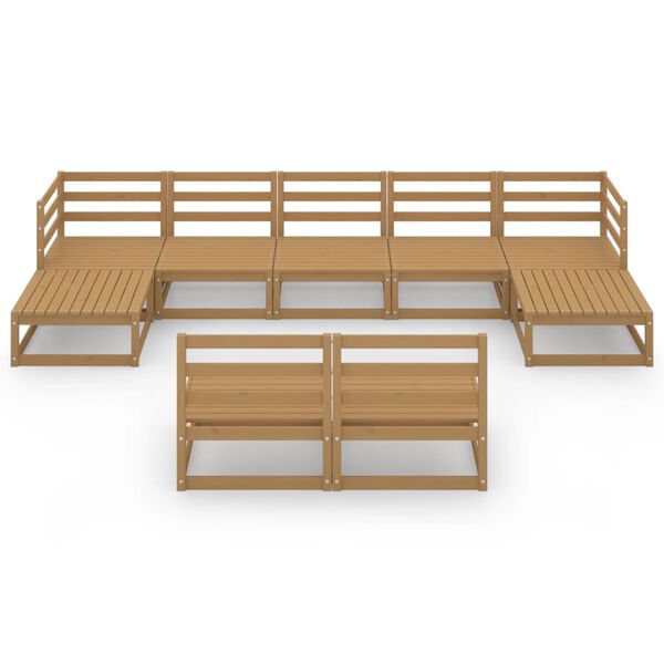 vidaXL Salon de jardin 9 pcs bois de pin massif