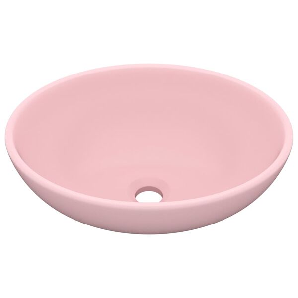 vidaXL Lavabo ovale de luxe Rose mat 40x33 cm Céramique