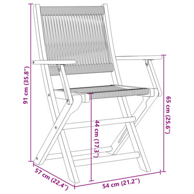 vidaXL Chaises de jardin lot de 2 beige bois d'acacia et polypropylène