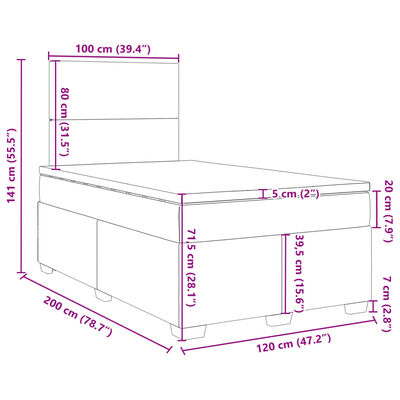 vidaXL Sommier à lattes de lit et matelas bleu 120x200 cm velours