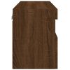 vidaXL Meuble TV mural avec lumi&egrave;res LED ch&ecirc;ne marron 60x30x40 cm
