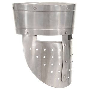 vidaXL Casque de chevalier m&eacute;di&eacute;val antique pour GN Argent&eacute; Acier