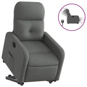 vidaXL Fauteuil inclinable &eacute;lectrique gris fonc&eacute; tissu