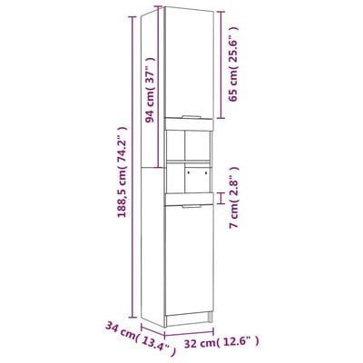 vidaXL Meubles de salle de bain 5 pcs Chêne fumé Bois d'ingénierie