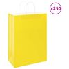 vidaXL Sacs en papier 250 pcs avec poign&eacute;es jaune 32x17x44 cm