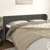 vidaXL T&ecirc;te de lit avec oreilles Gris fonc&eacute; 203x23x78/88 cm Velours