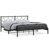 vidaXL Cadre de lit m&eacute;tal sans matelas et t&ecirc;te de lit noir 180x200 cm