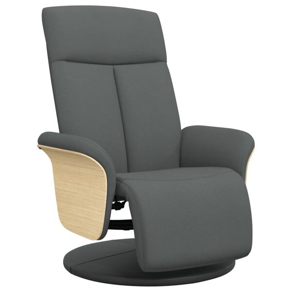 vidaXL Fauteuil inclinable avec repose-pieds gris fonc&eacute; tissu
