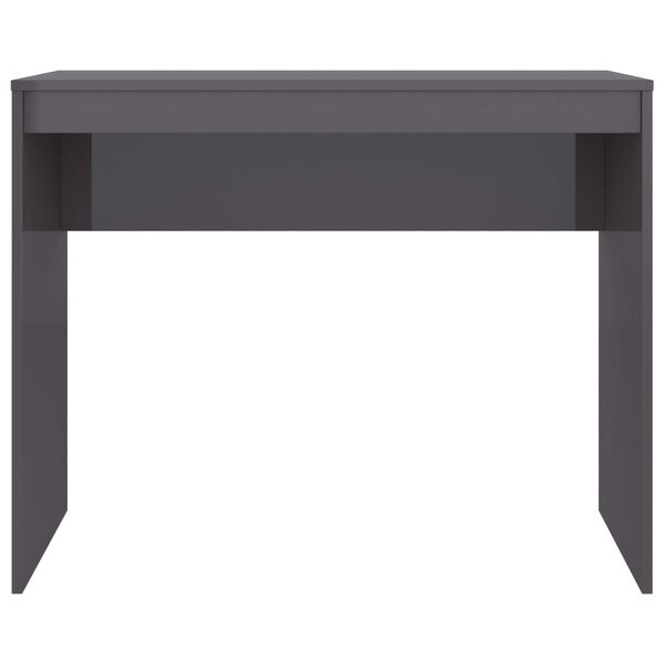 vidaXL Bureau Gris brillant 90x40x72 cm Bois d'ing&eacute;nierie