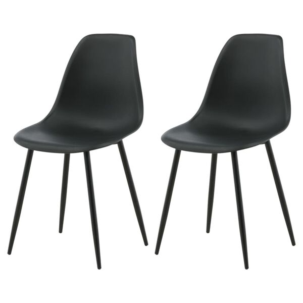 Venture Home Chaises &agrave; manger lot de 2 Polar plastique noir