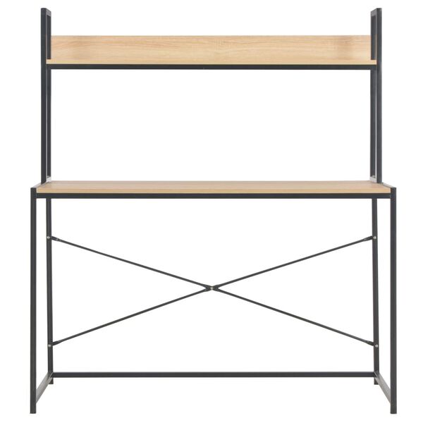 vidaXL Bureau d'ordinateur Noir et ch&ecirc;ne 120 x 60 x 138 cm