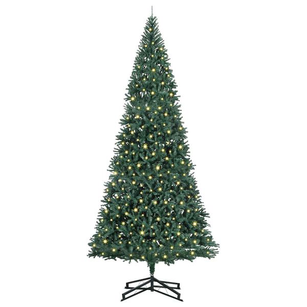 vidaXL Sapin de No&euml;l artificiel pr&eacute;-&eacute;clair&eacute; Vert 500 cm PVC