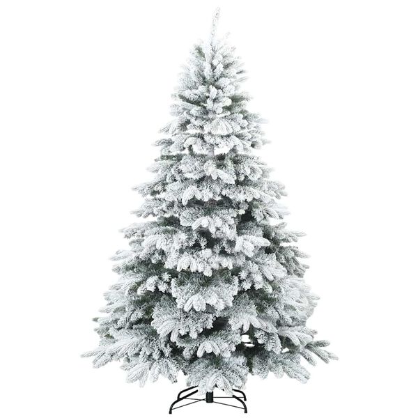 vidaXL Sapin de No&euml;l artificiel &agrave; branches pliantes, duveteux de neige